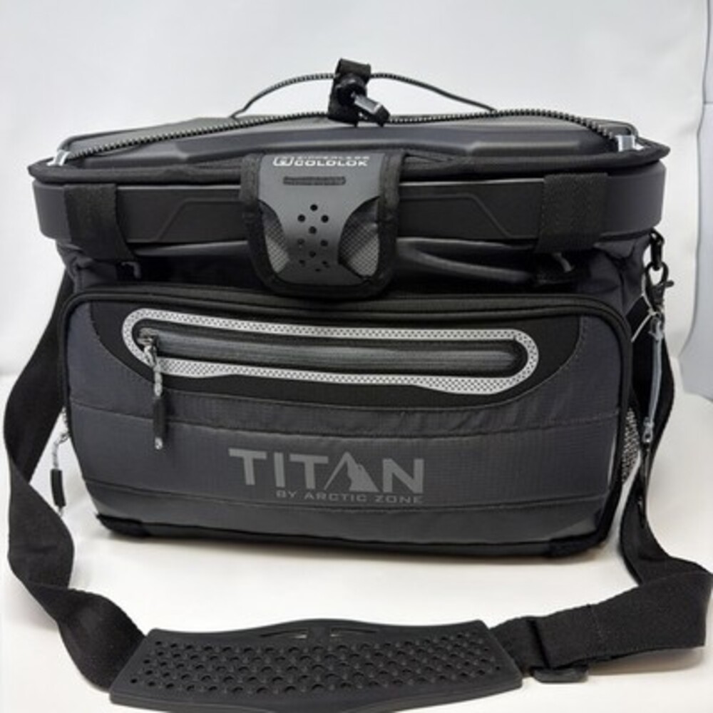 Titan by Arctic Zone 40 Can Collapsible Zipperless Soft Cooler, Black, 23 QT